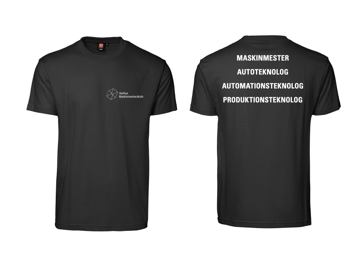 Kælder nøje Ja T-shirt med tryk på bryst og ryg, standard [0510] - AAMS - werkshop.dk