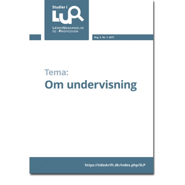 Nr. 1, 2017: Om undervisning